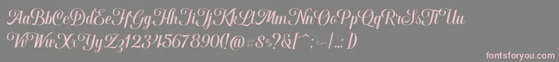 Hougbon Script-Schriftart – Rosa Schriften auf grauem Hintergrund