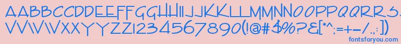 GeOffshoreCapsフォントについての詳細 フォントGeOffshoreCaps – ピンクの背景に青い文字