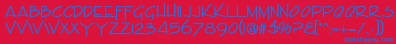 GeOffshoreCaps Font – Blue Fonts on Red Background