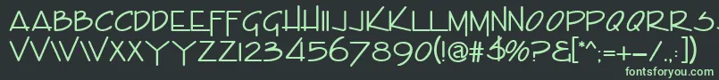 GeOffshoreCapsフォントについての詳細 フォントGeOffshoreCaps – 黒い背景に緑の文字