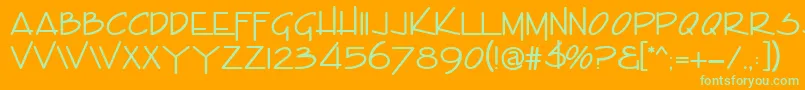 Saiba mais sobre a fonte GeOffshoreCaps Fonte GeOffshoreCaps – fontes verdes em um fundo laranja