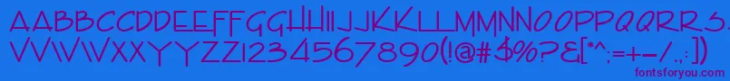 Weitere Informationen zur GeOffshoreCaps-Schriftart GeOffshoreCaps-Schriftart – Violette Schriften auf blauem Hintergrund