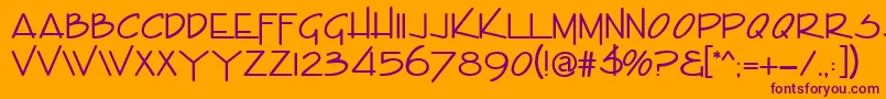 Saiba mais sobre a fonte GeOffshoreCaps Fonte GeOffshoreCaps – fontes roxas em um fundo laranja