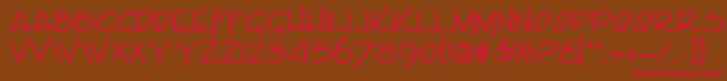 GeOffshoreCaps Font – Red Fonts on Brown Background
