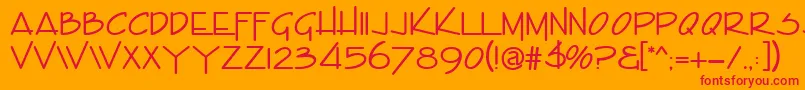 GeOffshoreCaps Font – Red Fonts on Orange Background