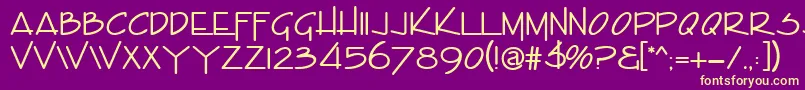 GeOffshoreCaps Font – Yellow Fonts on Purple Background