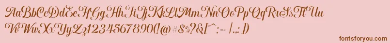 Hougbon Script Font – Brown Fonts on Pink Background