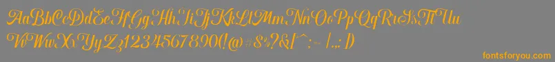 Czcionka Hougbon Script – pomarańczowe czcionki na szarym tle