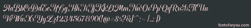 Hougbon Script Font – Pink Fonts on Black Background