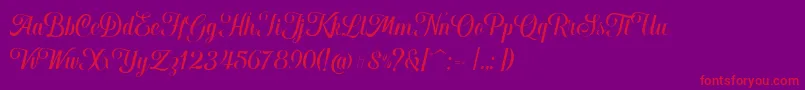 Hougbon Script Font – Red Fonts on Purple Background