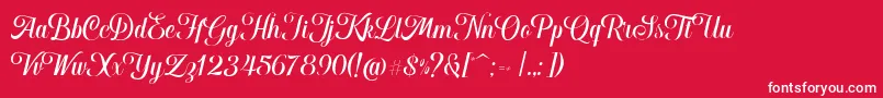 Hougbon Script Font – White Fonts on Red Background