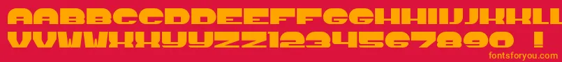 フォントHours – 赤い背景にオレンジの文字