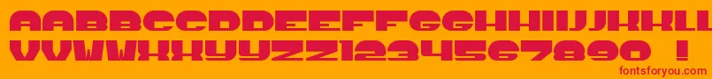 フォントHours – オレンジの背景に赤い文字