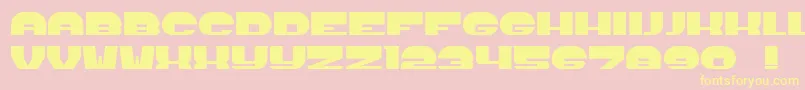 フォントHours – 黄色のフォント、ピンクの背景