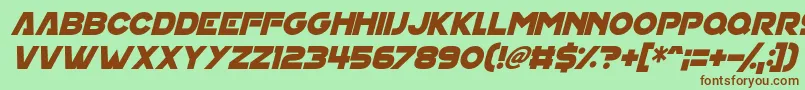 House On Mars Italic Font – Brown Fonts on Green Background