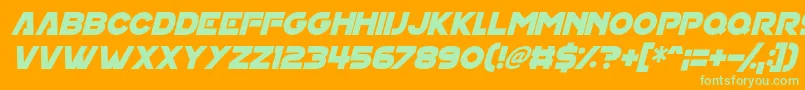 House On Mars Italic Font – Green Fonts on Orange Background