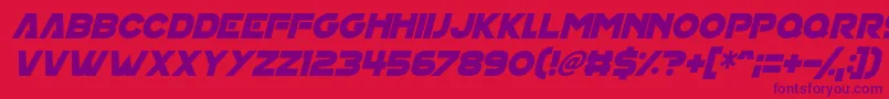 フォントHouse On Mars Italic – 赤い背景に紫のフォント