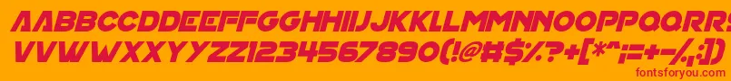 House On Mars Italic Font – Red Fonts on Orange Background