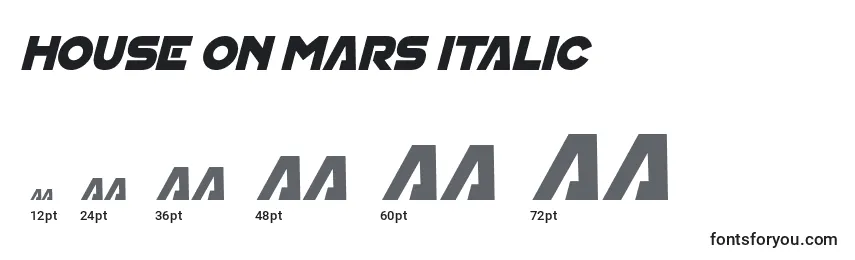 Rozmiary czcionki House On Mars Italic