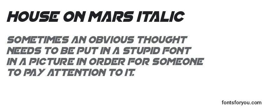 Шрифт House On Mars Italic