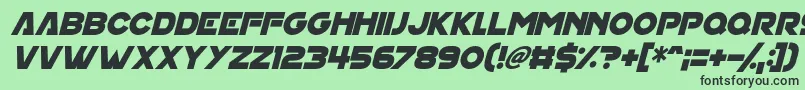 House On Mars Italic-fontti – mustat fontit vihreällä taustalla