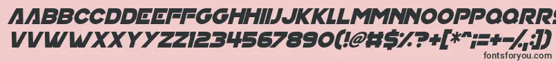 House On Mars Italic-fontti – mustat fontit vaaleanpunaisella taustalla