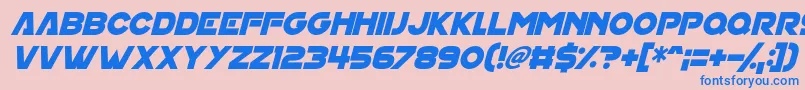 Шрифт House On Mars Italic – синие шрифты на розовом фоне
