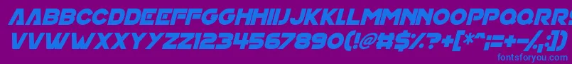 Шрифт House On Mars Italic – синие шрифты на фиолетовом фоне