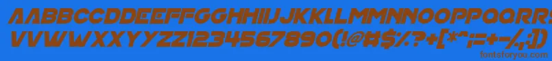 Шрифт House On Mars Italic – коричневые шрифты на синем фоне