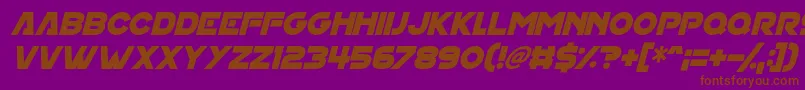 Шрифт House On Mars Italic – коричневые шрифты на фиолетовом фоне