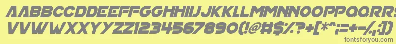 フォントHouse On Mars Italic – 黄色の背景に灰色の文字