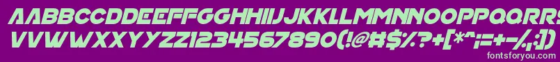 フォントHouse On Mars Italic – 紫の背景に緑のフォント