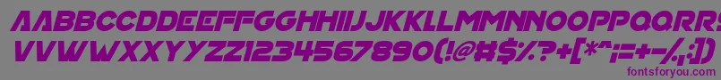 フォントHouse On Mars Italic – 紫色のフォント、灰色の背景