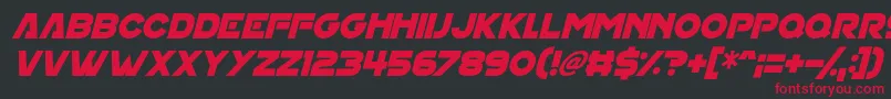 House On Mars Italic Font – Red Fonts on Black Background
