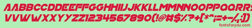 フォントHouse On Mars Italic – 赤い文字の緑の背景