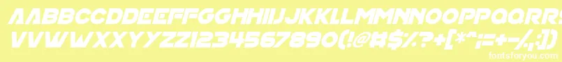 House On Mars Italic Font – White Fonts on Yellow Background