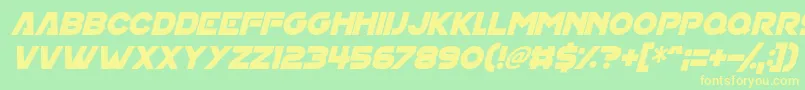 House On Mars Italic Font – Yellow Fonts on Green Background