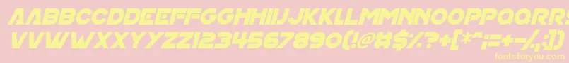 フォントHouse On Mars Italic – 黄色のフォント、ピンクの背景