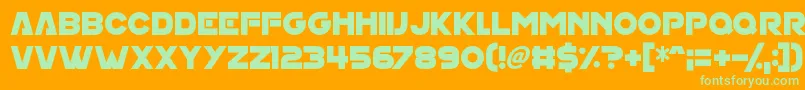 House On Mars Font – Green Fonts on Orange Background