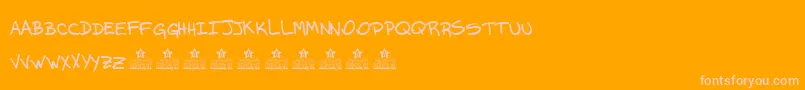 House Queen Personal Use-Schriftart – Rosa Schriften auf orangefarbenem Hintergrund