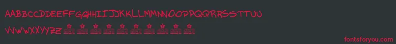 House Queen Personal Use Font – Red Fonts on Black Background