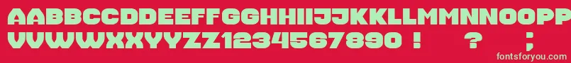 Housebreak Extended-Schriftart – Grüne Schriften auf rotem Hintergrund