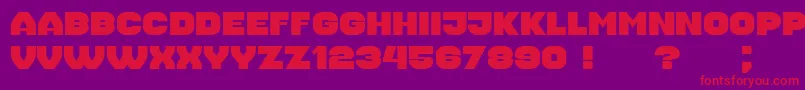 フォントHousebreak Extended – 紫の背景に赤い文字