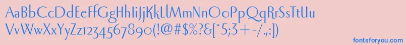 フォントLunaItc – ピンクの背景に青い文字