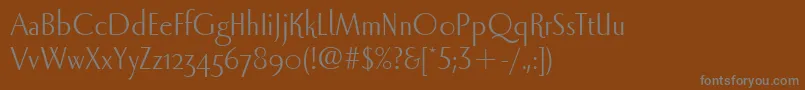 LunaItc Font – Gray Fonts on Brown Background