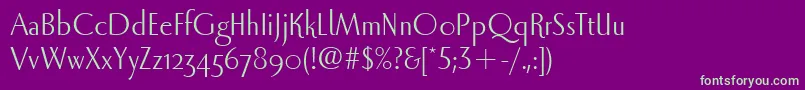 LunaItc Font – Green Fonts on Purple Background