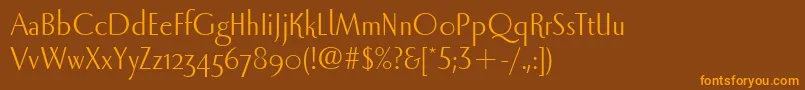 LunaItc Font – Orange Fonts on Brown Background