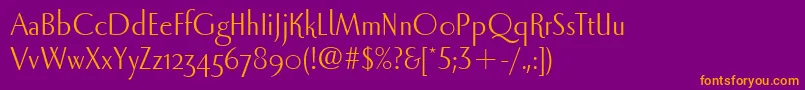 LunaItc Font – Orange Fonts on Purple Background