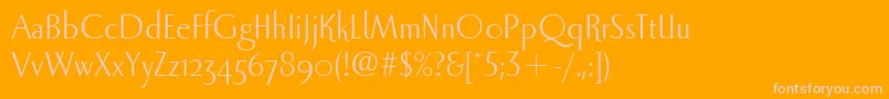 Fonte LunaItc – fontes rosa em um fundo laranja