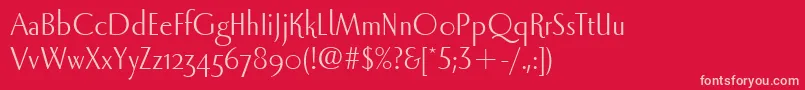 LunaItc Font – Pink Fonts on Red Background